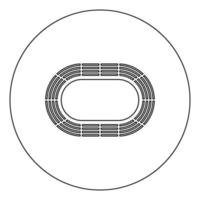 Stadium icon black color in circle vector