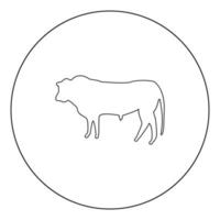 toro, icono, negro, color, en, círculo vector
