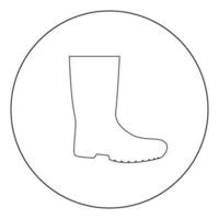 Rubber boots icon black color in circle vector