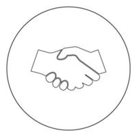 Business handshake icon black color in circle vector