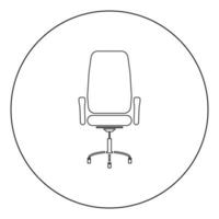 Office chair icon black color in circle vector