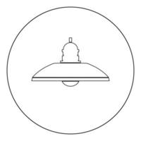 Retro household lamp and floor lamp icon black color in circle vector