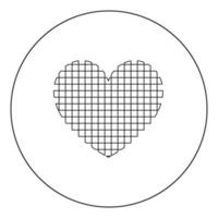 Heart with square icon black color in circle vector