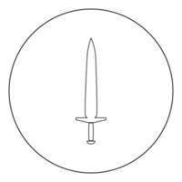 Simple sword icon black color in circle vector