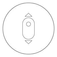 Scroll down computer mouse icon black color in circle vector