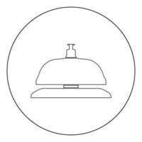 Reception bell icon black color in circle vector