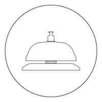 Reception bell icon black color in circle vector