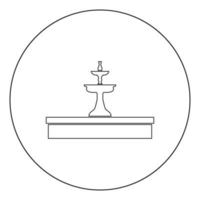 Fountain icon black color in circle vector