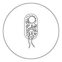Bacteria icon black color in circle vector