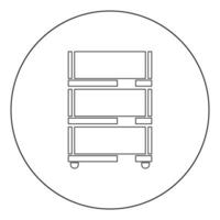 Floor rack for paper icon black color in circle vector