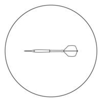 Dart arrow black icon in circle vector illustration isolated .
