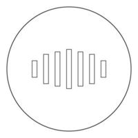 Digital signal black icon in circle vector illustration isolated .