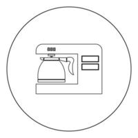 Coffeemaker coffee machine black icon in circle vector illustration isolated .