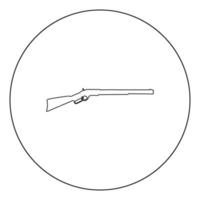 rifle icono negro en la ilustración de vector de círculo aislado.