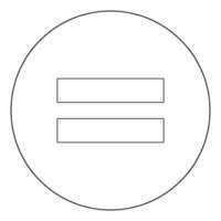 Sign equally black icon in circle vector illustration isolated .