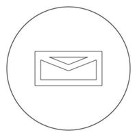 icono de correo negro en la ilustración de vector de círculo aislado.