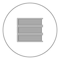 Horizontal stack of books icon black color in circle vector