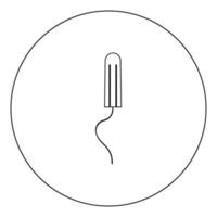 icono de tampones de higiene femenina color negro en círculo vector