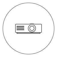 icono del proyector color negro en círculo vector