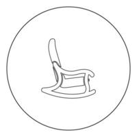 Rocking chair icon black color in circle vector