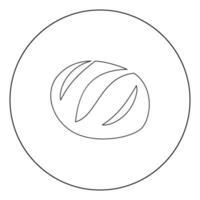 Bread icon black color in circle vector