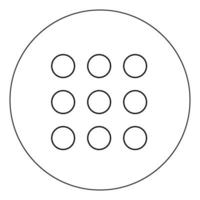 Dial button icon black color in circle vector