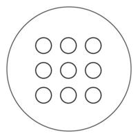 Dial button icon black color in circle vector