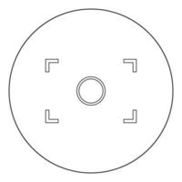 Camera focus icon black color in circle vector