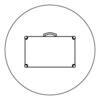 Suitcase icon black color in circle vector illustration isolated