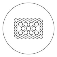 Cookie icon black color in circle vector illustration isolated