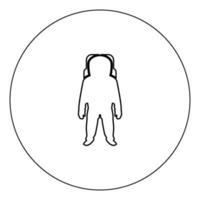 Spaceman icon black color in circle vector illustration isolated