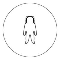 Spaceman icon black color in circle vector illustration isolated