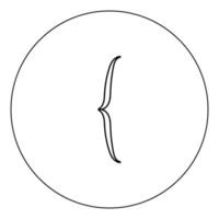 Bracket icon black color in circle vector illustration isolated