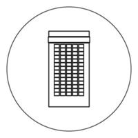 Building icon black color in circle vector illustration isolated