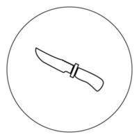 cuchillo de cazador icono color negro en círculo ilustración vectorial aislado vector