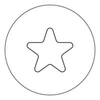 Star icon black color in circle vector illustration isolated