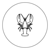 Craw fish icon black color in circle vector illustration isolated