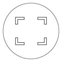 Symbol full screen icon black color in circle vector illustration isolated