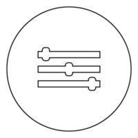 icono del panel de control color negro en círculo