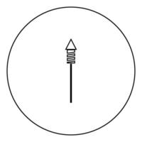 Rockets for fireworks icon black color in circle vector