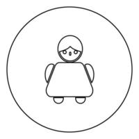 Old woman icon black color in circle vector
