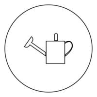 Watering can icon black color in circle vector