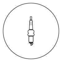 Spark plug icon black color in circle vector