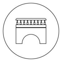 Bridge icon black color in circle vector