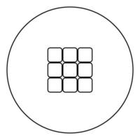 Panel enter icon black color in circle vector