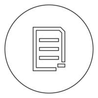 Document sheet substract black icon in circle outline vector