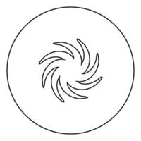 Whirpool black icon in circle outline vector