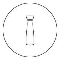 Salt and pepper mill black icon in circle outline vector