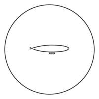 Dirigible black icon in circle outline vector