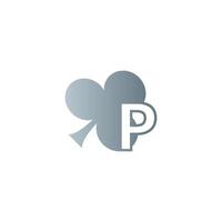 Letter P logo combined with shamrock icon design vector